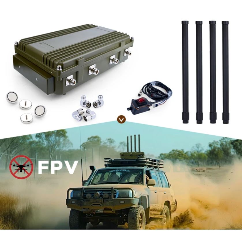 Vehicle-mounted 4 Bands Anti Drone Jammer