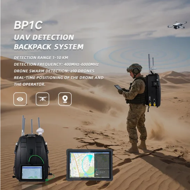 Portable 1-10km Long Distance Drone Detection Fpv Dji 400-6000MHz Drone Detector